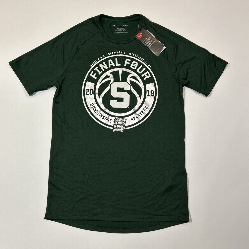 Michigan State Spartans Shirt Adult Small Green Under Armour College Basketball